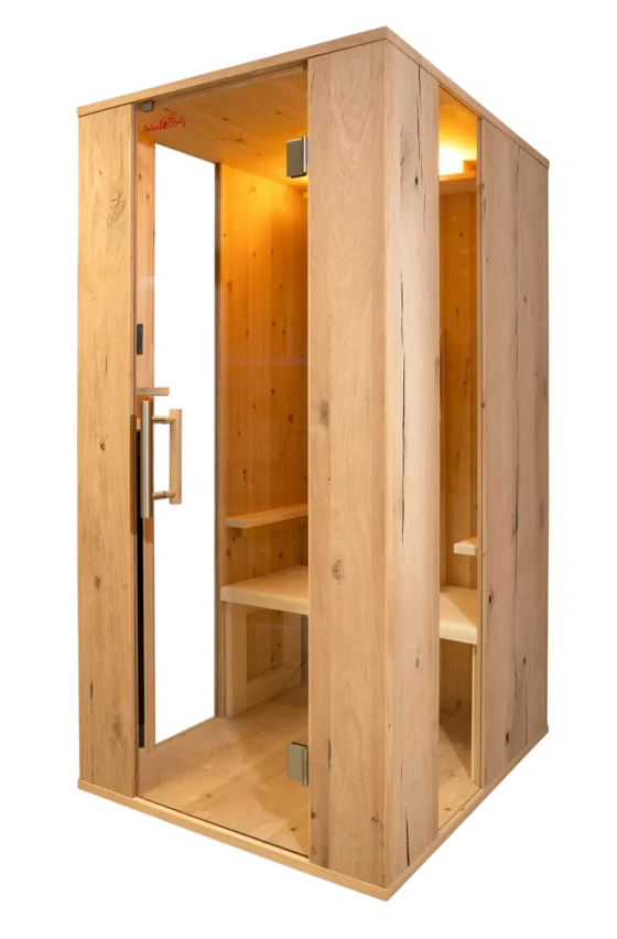 Infrarotkabine Aura 1 F Design mit Eiche-Edelfurnier